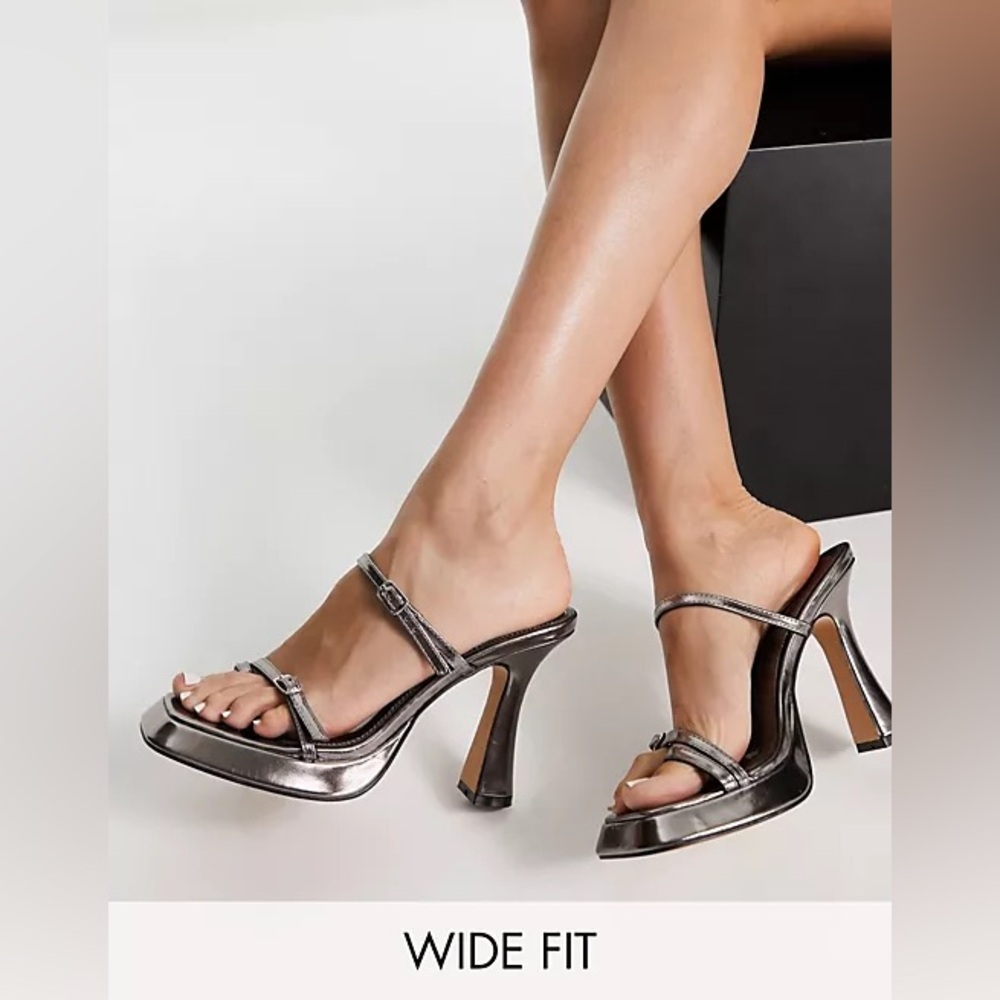 Topshop Silver Strappy Heels